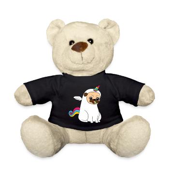 "Unipug Pug Unicorn" Certified Dog Lover? Here's - Teddy Bear - black - Front