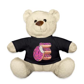 Donut stack pink delicious snack - Teddy Bear - black - Front
