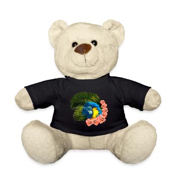 tolle urlaubsoutfits, gelbbrust ara Hibiskus - Teddy - Schwarz - Vorne