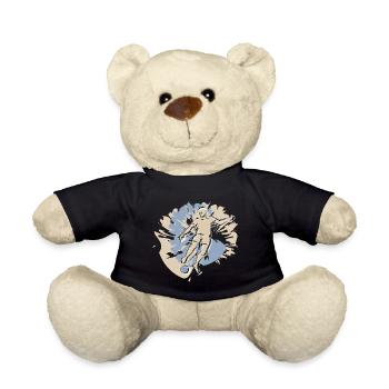 Football players in action while playing football - Teddy Bear - black - Front