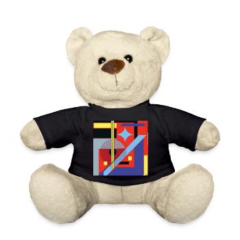 Abstract Geometry Design - Teddy Bear - black - Front