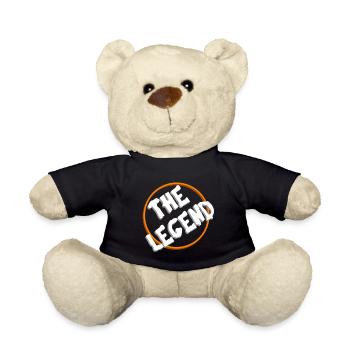 Retro The Legend logo in orange circle - Teddy Bear - black - Front
