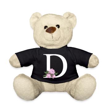 Blumendesign mit Pastellrosen und Blättern D - Teddy - Schwarz - Vorne