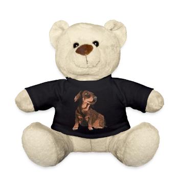 Dachshund Rabbit Dachshund Fur Nose Short-haired Dachshund - Teddy Bear - black - Front