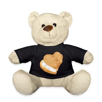 Cream filled cream puff heart - Teddy Bear - black - Front