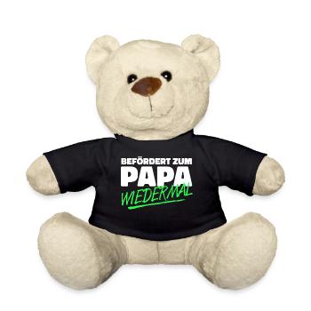 Papa Cooler Spruch Familie Eltern Schwanger Baby - Teddy - Schwarz - Vorne