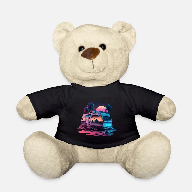 Wohnmobil Camper Outdoor Wildniss Retro Design - Teddy - Schwarz