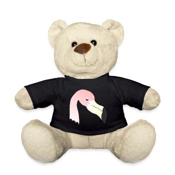 tieroutfits für damen, Flamingokopf - Teddy - Schwarz - Vorne