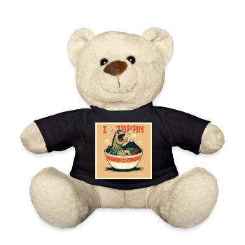 Ramen-Dino im Pop-Art Stil - Teddy - Schwarz - Vorne