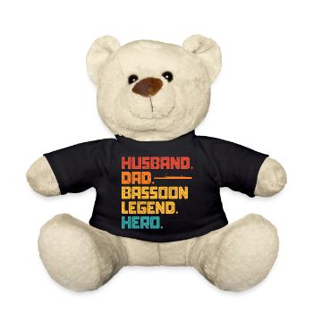 Husband Dad Bassoon Legend Hero - Teddy - Schwarz - Vorne