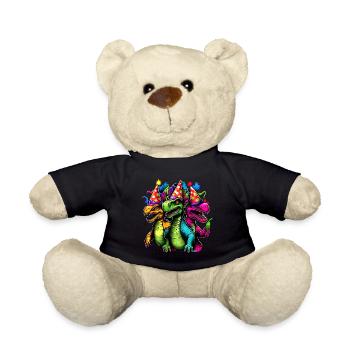 Motif de dinosaure coloré cool - 3 T-Rex - Nounours - noir - Devant