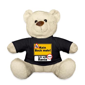 Kein Bock Mehr Renten Jetzt - Teddy - Schwarz - Vorne