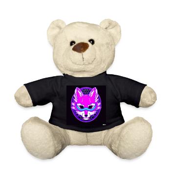 Kitsun Vaporwave Japonais Kami Vaporwave Kitsune - Nounours - noir - Devant