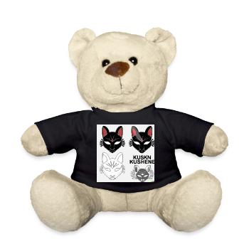 Kitsun Vaporwave Japanische Kami Vaporwave Kitsune - Teddy - Schwarz - Vorne