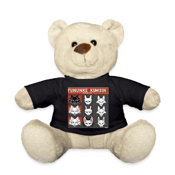 Kitsun Vaporwave Japanische Kami Vaporwave Kitsune - Teddy - Schwarz - Vorne