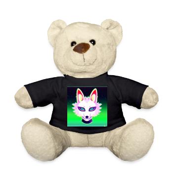 Kitsun Vaporwave Japonais Kami Vaporwave Kitsune - Nounours - noir - Devant