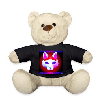 Kitsun Vaporwave Japonais Kami Vaporwave Kitsune - Nounours - noir - Devant