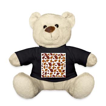 grafik blätter, blattmuster, Herbst print - Teddy - Schwarz - Vorne