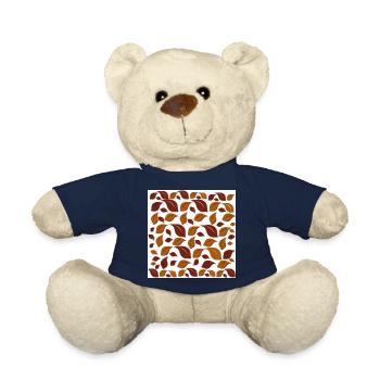 grafik blätter, blattmuster, Herbst print - Teddy - French Navy - Vorne