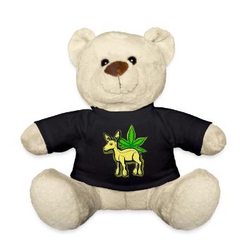 Biche cannabis cartoon Cannabiche 05 sans typo - Teddy Bear - black - Front