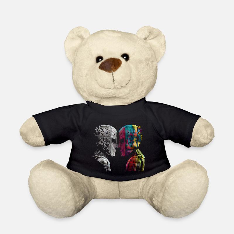 Küssende Menschen Dot Art - Love is Love - Teddy - Schwarz
