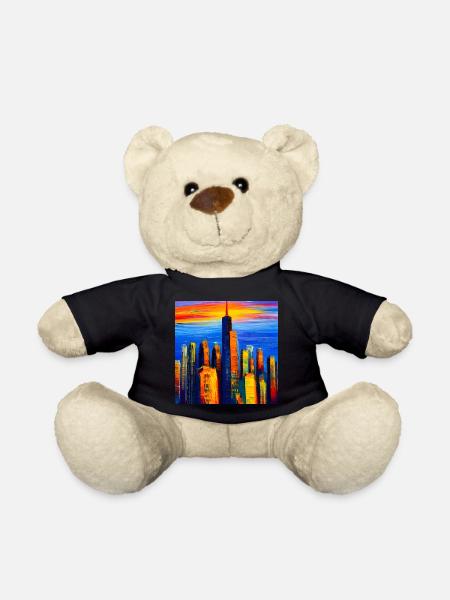 New York skyscrapers during sunset - Teddy Bear - black