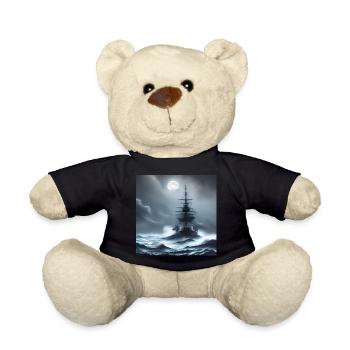 Schiff im Sturm bei Vollmond - Teddy - Schwarz - Vorne