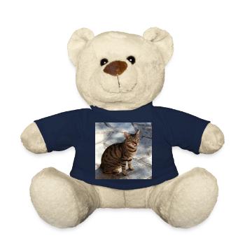 Cat Kitten Poster Square Cat Poster - Teddy Bear - french navy - Front