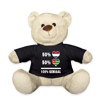 Drapeau 100% Genius du Togo et des Pays-Bas - Nounours - noir - Devant