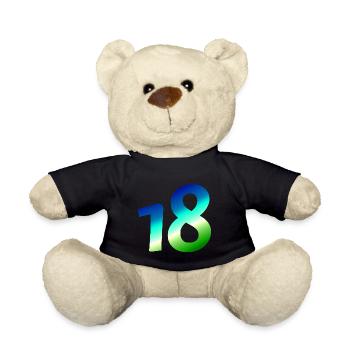 kleidung geburtstag, 18 karibischer Farbverlauf - Teddy - Schwarz - Vorne