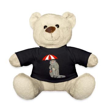 Affe Regenschirm - Teddy - Schwarz - Vorne