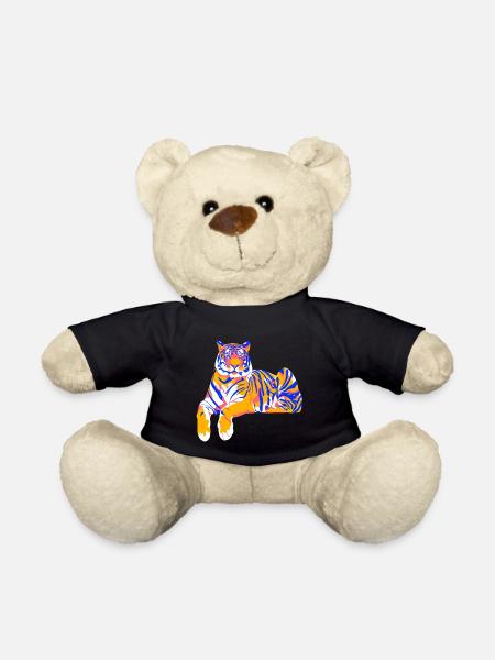 Elongated paint tiger - Teddy Bear - black