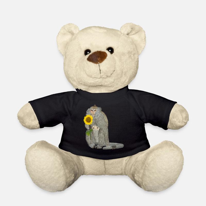 Affe Sonnenblume Makake - Teddy - Schwarz
