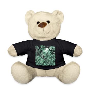 Jungle Motiv Hellgrün - Teddy - Schwarz - Vorne