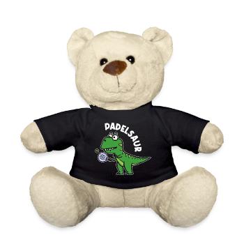 Dinosaurier Padel Spieler Ball Schläger Sportart - Teddy - Schwarz - Vorne