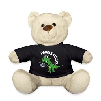 Padel Padelspiel Sport Spieler Dinosaurier Spruch - Teddy - Schwarz - Vorne