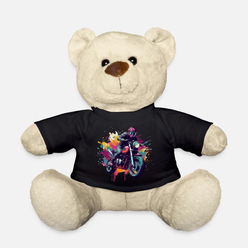 Motorrad mit Farbfleck. - Teddy - Schwarz