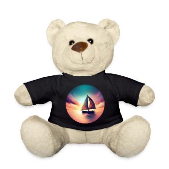 Segelboot segelt in den Sonnenuntergang Schöne - Teddy - Schwarz - Vorne