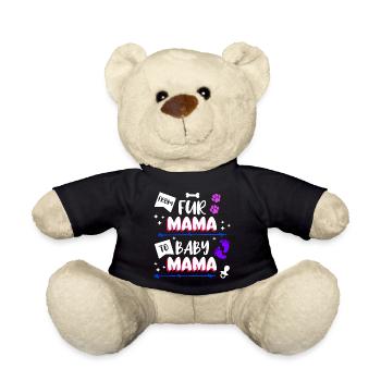 Pacifier Mom Statement Pregnancy Pregnant - Teddy Bear - black - Front