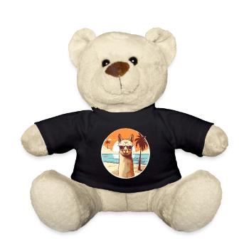 Lama am Strand mit Sonnenbrille - Teddy - Schwarz - Vorne