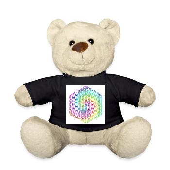 Flower of Life - 5th Dimension - Mandala - love - Teddy Bear - black - Front