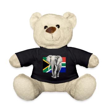 Elephant flag of South Africa - Teddy Bear - black - Front