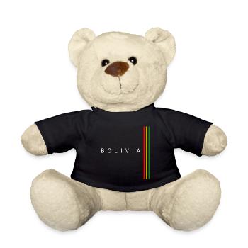 Drapeau bolivien, fierté bolivienne - Nounours - noir - Devant