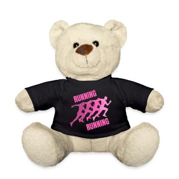 running, jogging, running, jogging - Teddy Bear - black - Front