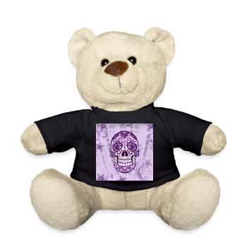 Totenkopf Totenschädel Sugar Skull - Teddy - Schwarz - Vorne