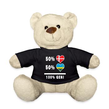 Ruanda und Dänemark 100% geniale Flagge - Teddy - Schwarz - Vorne