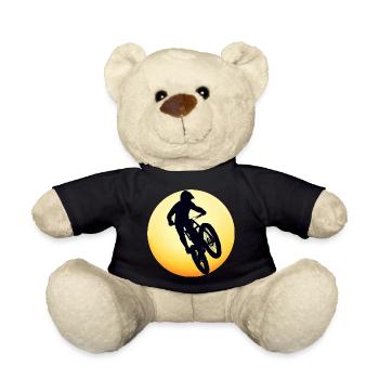 Mountain Bike Downhill - Sunset Silhouette - Teddy Bear - black - Front