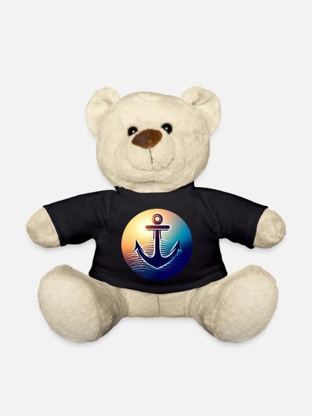 Anchor Sunset Round - Teddy Bear - black
