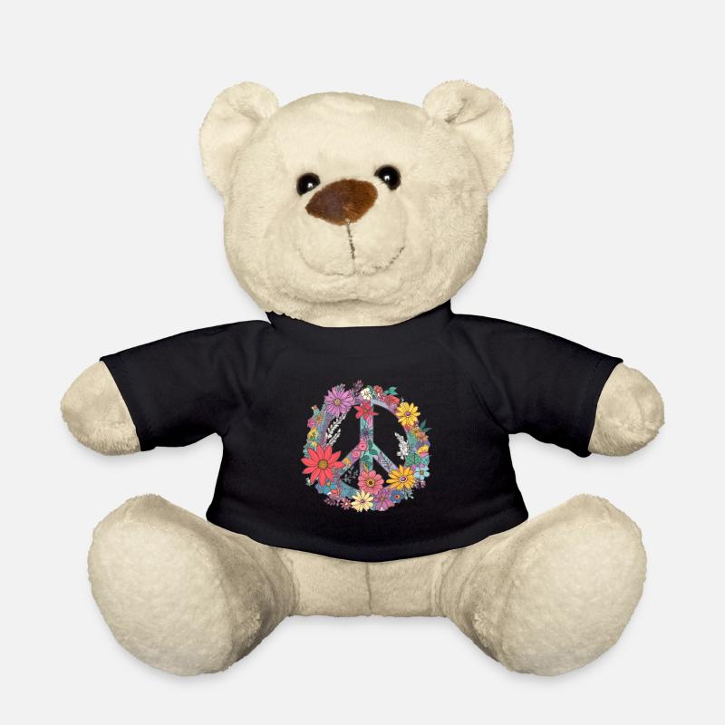 Blumen Peace - Teddy - Schwarz