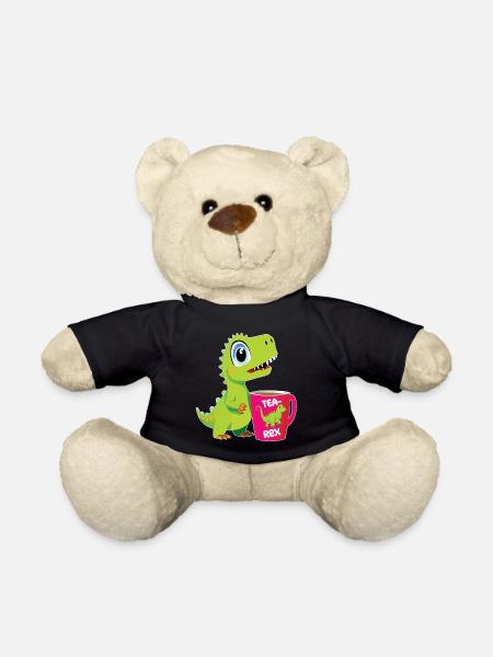 Tearex lustiger T-Rex mit Kaffetasse - Teddy - Schwarz